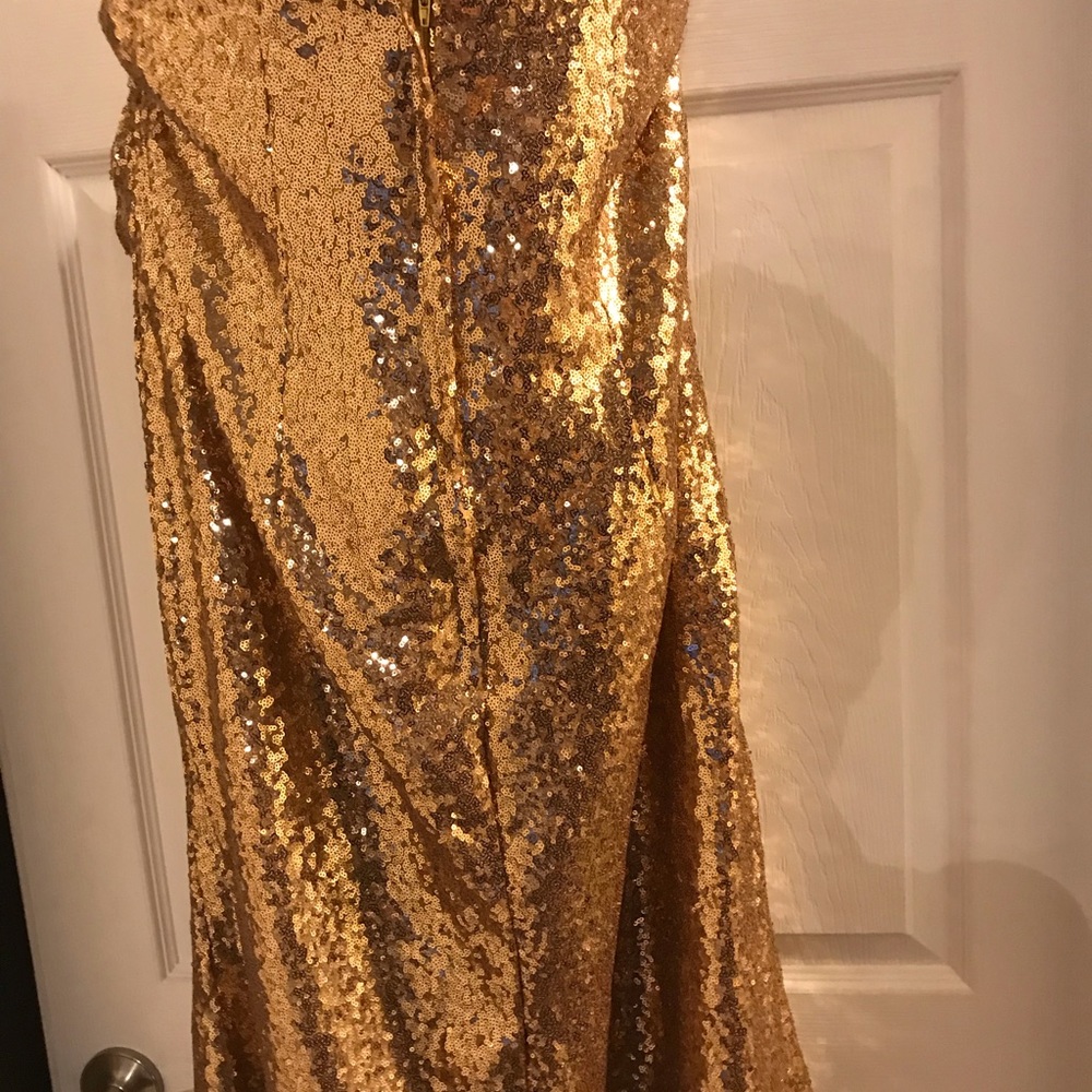 Gold sequin gown made in China